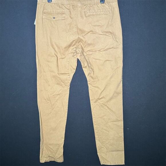 Men's Pacific &  Park Twill Slim Fit Drawstring Joggers, Brown, Choose Size - Picture 3 of 4